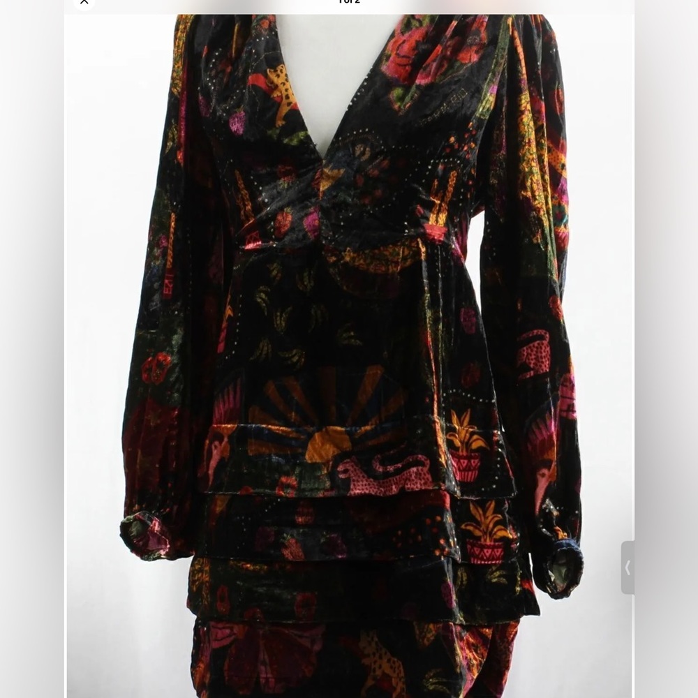 NWT Farm Rio Anthropologie Mini Crazy Mix Dress - Picture 7 of 11